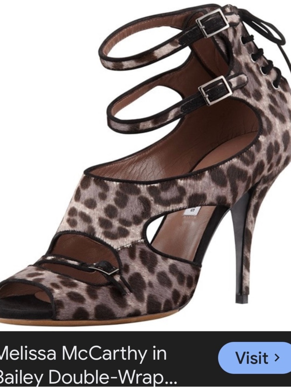 Tabitha Simmons Leopard-Print Double-Strap Peep-Toe Heel - Brown/Black